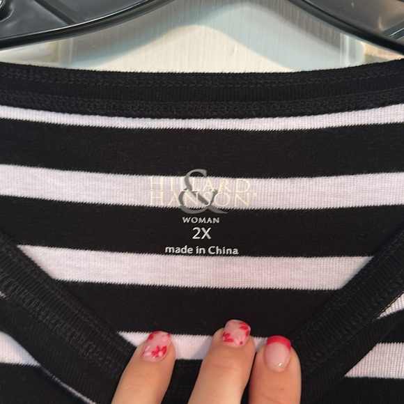 NWT Hillard & Hanson Black and white tunic size 2x - Picture 5 of 5